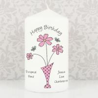 Personalised Flower in Vase Pillar Candle Extra Image 3 Preview